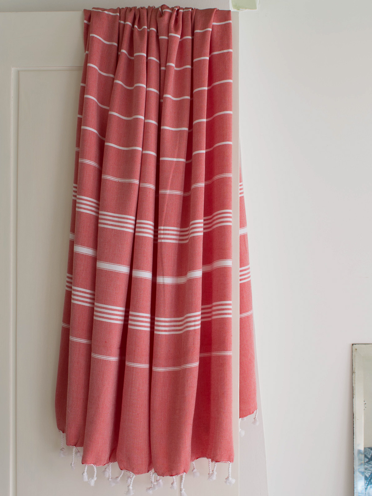 hammam towel brick red/white